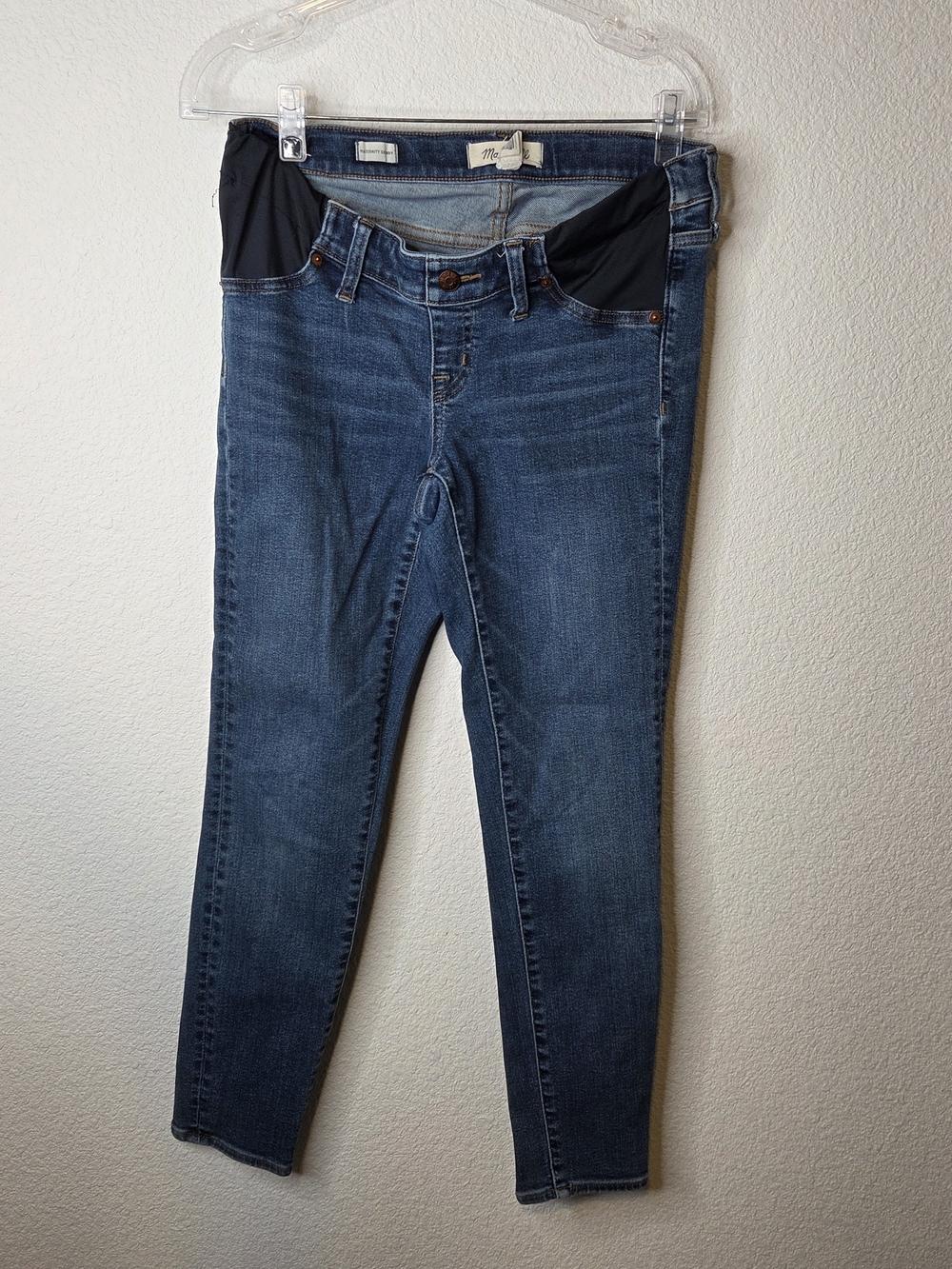 Madewell Maternity Skinny Blue Denim Jeans with Stretch Waistband Size 28